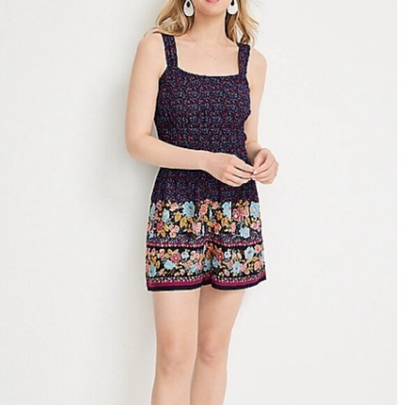 Maurice Floral Smoked Romper Size 2X - Picture 2 of 7
